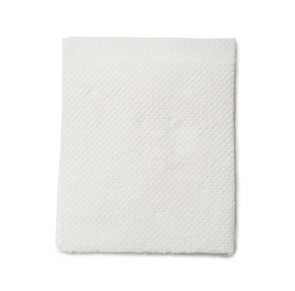 Two Folded Pieces White Tissue Paper Napkin Stack Isolated White — Stock Photo, Image