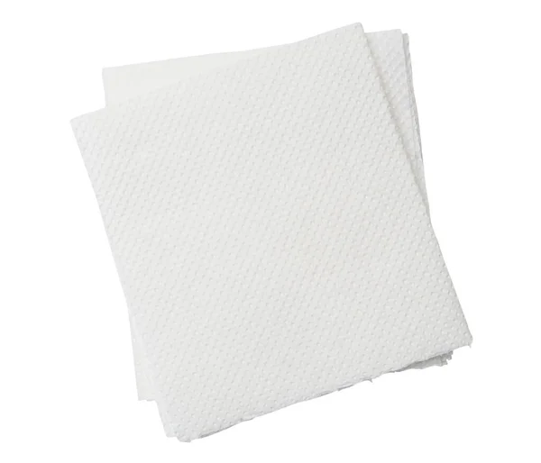Два Складених Шматки Паперу Білої Тканини Або Серветки Стосі Приготовлені — стокове фото
