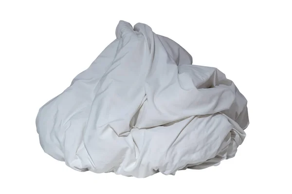 Белое Одеяло Гостиничном Номере Осталось Неопрятным После Ночного Использования Гостя — стоковое фото