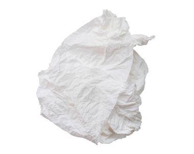 Tuvalet ya da tuvalette kullanıldıktan sonra tek vida ya da buruşmuş kağıt ya da peçete kesme yolu ile beyaz arka planda izole edilir..