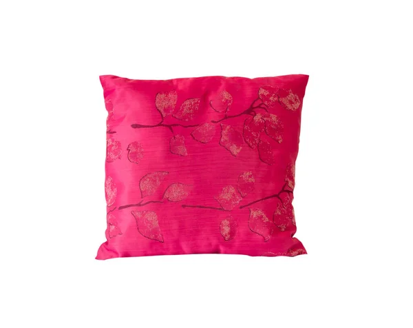 stock image Small red pillow with beautiful pattern is isolated on white background with clipping path.