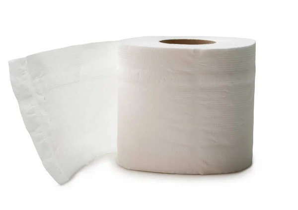 Rulle Vitt Silkespapper Eller Servett Förberedd För Användning Toalett Eller — Stockfoto