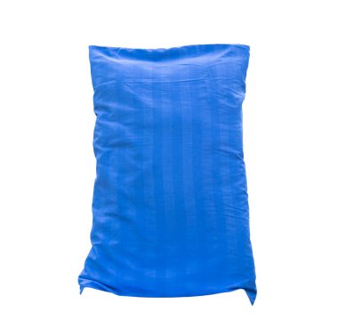 Güzel mavi yastık kırpma yolu ile beyaz zemin üzerinde izole edilir.