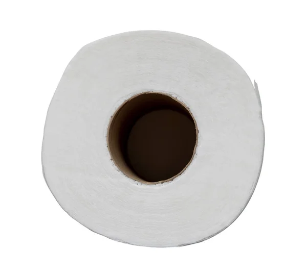 Top View Single Tissue Paper Roll Use Toilet Restroom Hollow — Photo