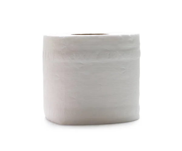 Single Roll White Tissue Paper Napkin Prepared Use Toilet Restroom — Stock Photo, Image