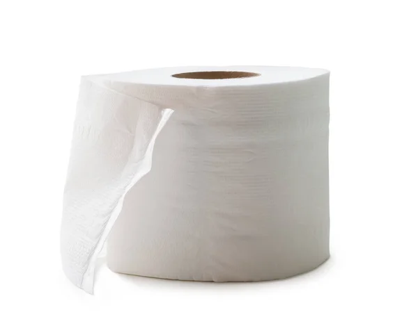 Tuvalette Tuvalette Kullanılmak Üzere Hazırlanan Tek Rulo Beyaz Kağıt Peçete — Stok fotoğraf