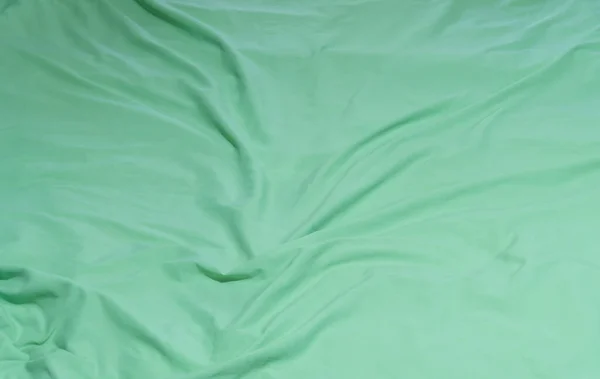 Πράσινο Τσαλακωμένο Τσαλακωμένο Σεντόνι Κουβέρτα Μοτίβο Μετά Χρήση Του Επισκέπτη — Φωτογραφία Αρχείου