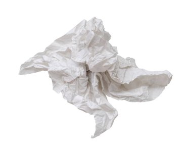 Tuvalet ya da tuvalette kullanıldıktan sonra tek vida ya da buruşmuş kağıt ya da peçete kesme yolu ile beyaz arka planda izole edilir..