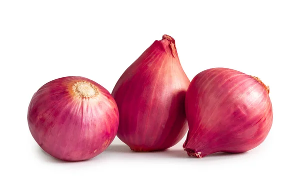Fresh Red Onions Isolated White Background Clipping Path — Stock Photo, Image