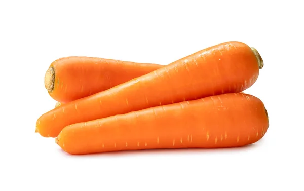 Fresh Orange Carrots Stack Isolated White Background Clipping Path Close — Stock Photo, Image