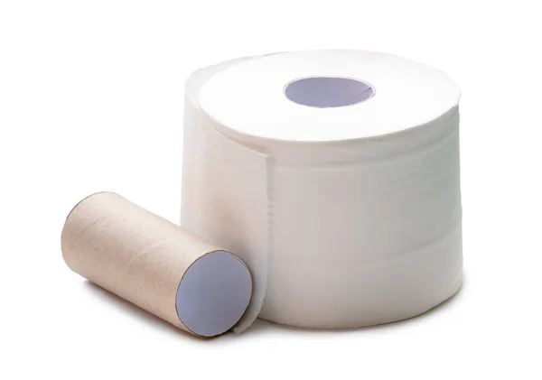 Rouleau Simple Papier Soie Blanc Serviette Avec Noyau Papier Préparé — Photo