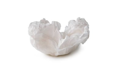 Tuvalet ya da tuvalette kullanıldıktan sonra tek vida ya da buruşmuş kağıt ya da peçete kesme yolu ile beyaz arka planda izole edilir..