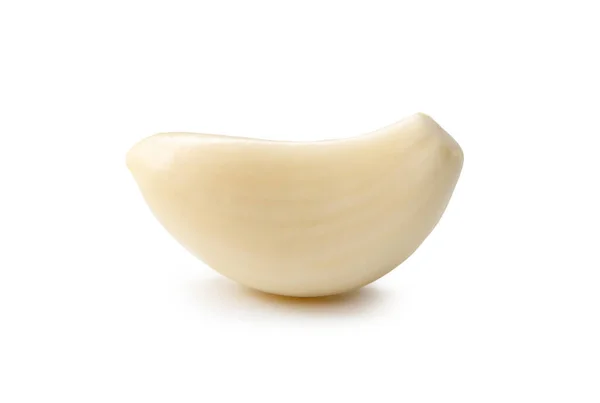 Single Fresh Peeled Garlic Clove Isolated White Background Clipping Path — Stock Photo, Image