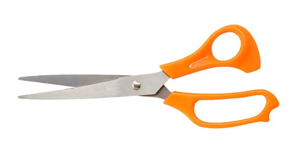 Single Yellow Orange Scissors Isolated White Background Clipping Path Royalty Free Stock Photos