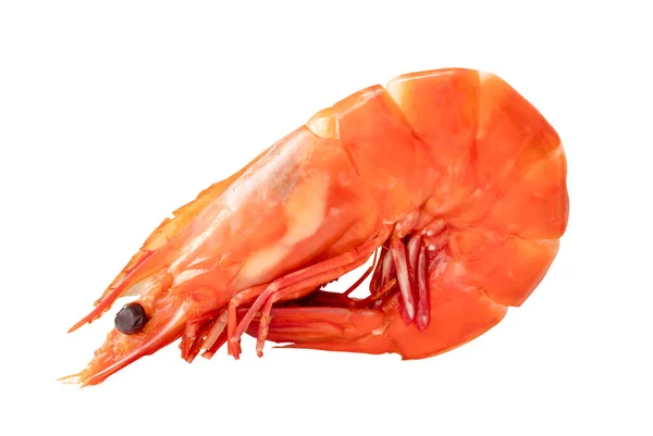 Red Cooked Steamed Prawn Shrimp Isolated White Background Clipping Path Stock Photo