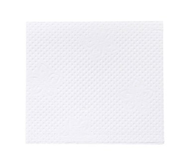 Katlanmış kağıt parçasının üst görünümü kırpma yolu ile beyaz arkaplanda izole edilir.