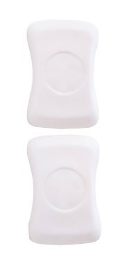 Üst görünüm çubuk beyaz sabun beyaz arkaplan üzerinde kırpma yolu ile izole edilir.