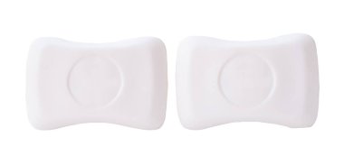 Üst görünüm çubuk beyaz sabun beyaz arkaplan üzerinde kırpma yolu ile izole edilir.