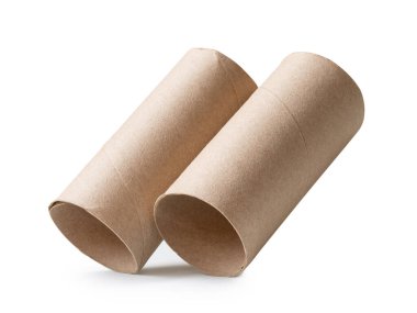 Doku kağıt çekirdekleri kırpma yolu ile beyaz arkaplanda izole edilir.