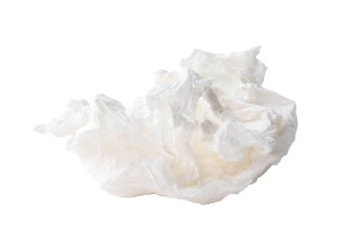 Buruşmuş veya vidalanmış kağıt toplar yan görünüm kümesi kırpma yolu ile beyaz arkaplanda izole edilir.