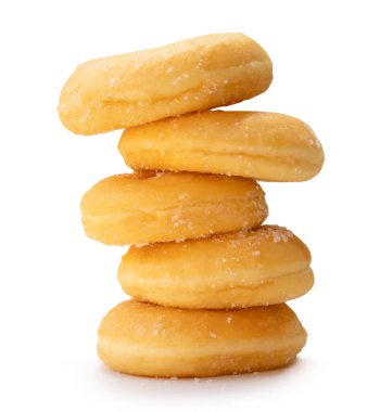 Şekerli tarçınlı çöreklerin öngörünümü kırpma yolu ile beyaz arkaplanda izole edilmiştir.