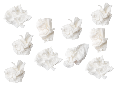 Üst görünüm kümesi png dosya biçiminde kırpma yolu ile izole edildikten sonra vida veya buruşmuş beyaz kağıt top