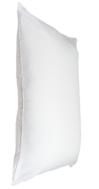 Beyaz yastık, misafirlerin otel veya otel odalarında kullanılması sonrasında png dosya formatında beyaz arka planda izole edilmiş günlük hayatta rahat ve mutlu uyku kavramı