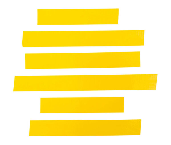 Conjunto Vista Superior Cinta Adhesiva Vinilo Amarillo Cinta Tela Forma — Foto de Stock