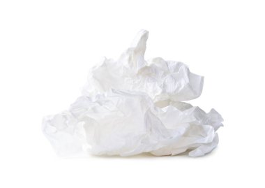 Tuvalette ya da tuvalette kullanıldıktan sonra tuhaf bir şekilde duran tek vida ya da buruşmuş kağıt top ya da peçete beyaz arka planda kırpma yolu ile izole edilmiştir..