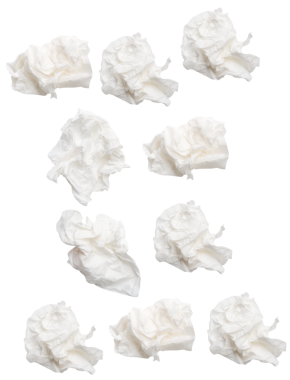 Üst görünüm seti vida veya buruşmuş beyaz kağıt top png dosya biçiminde kırpma yolu ile izole edilir.