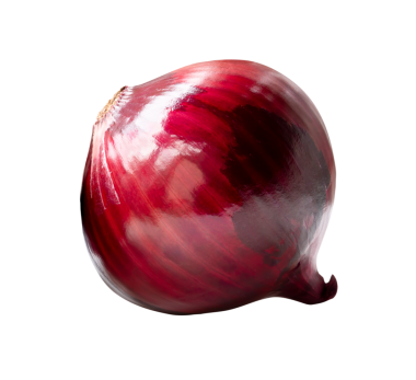 Kırmızı veya mor soğan ampulünün üst görünümü png dosya biçiminde kırpma yolu ile izole edilir.