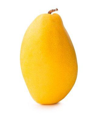 Single ripe yellow mango is isolated on white background with clipping path. clipart