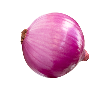 Tek taze soyulmuş kırmızı veya mor soğan ampulü png dosya biçiminde kırpma yolu ile izole edilir.