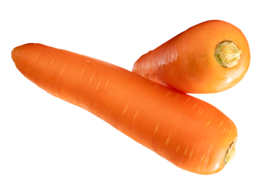 Çapraz biçimli taze turuncu havuç kökleri üst görünümü png biçiminde kırpma yolu ile izole edilir.