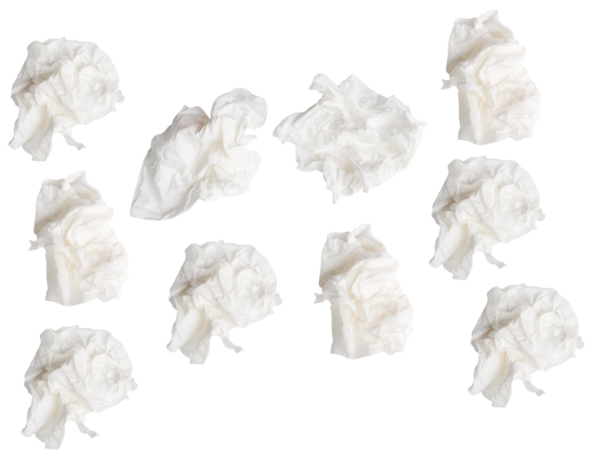 Üst görünüm seti vida veya buruşmuş beyaz kağıt top png dosya biçiminde kırpma yolu ile izole edilir.