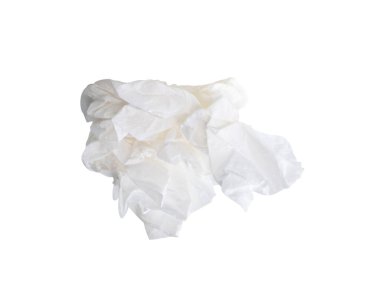 Vidalanmış veya buruşmuş beyaz kağıt topun yan görünümü kırpma yolu ile beyaz arkaplanda izole edilir.