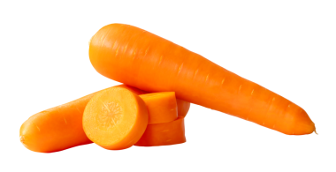 Yığınla daire şeklinde dilimleri olan iki taze turuncu havuç kökü yan görünümü png dosya biçiminde kırpma yolu ile izole edilmiştir.