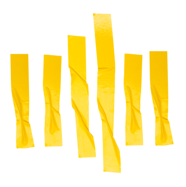 Buruşuk veya buruşuk sarı yapıştırıcı bant veya dikey olarak çizgili kumaş bant kümesi png dosya biçiminde kırpma yolu ile izole edilir.