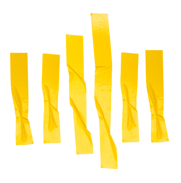 Buruşuk veya buruşuk sarı yapıştırıcı bant veya dikey olarak çizgili kumaş bant kümesi png dosya biçiminde kırpma yolu ile izole edilir.