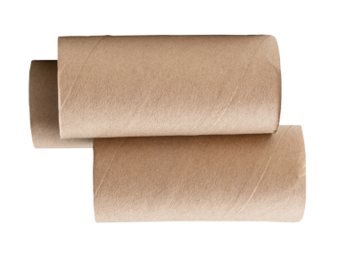 Ufuktaki kağıt çekirdeklerin ya da tuvalet kağıdı tüplerinin üst görünümü png dosya biçiminde kırpma yolu ile izole edilir.