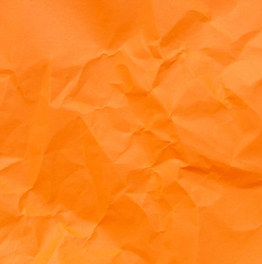 Üst görünüm ve buruşmuş veya buruşmuş turuncu kağıdın tam çerçevesi buruşuk turuncu kağıt arka plan dokusu olarak kullanılır. 