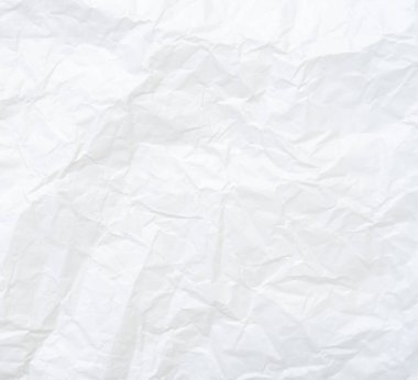 Üst görünüm ve buruşmuş beyaz kağıt dokusu dekoratif sanat eserlerinde buruşmuş beyaz kağıt arkaplan dokusu olarak kullanılır..
