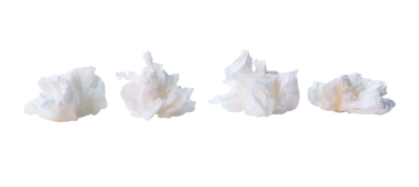 vida veya buruşmuş beyaz doku kağıt topları yan görünüm seti png dosya biçiminde kırpma yolu ile izole edilir.