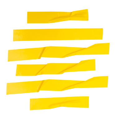 Buruşuk veya buruşuk sarı yapıştırıcı bant veya dikey olarak çizgili kumaş bant kümesi png dosya biçiminde kırpma yolu ile izole edilir.