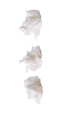 vida veya buruşmuş beyaz doku kağıt topları yan görünüm seti png dosya biçiminde kırpma yolu ile izole edilir.