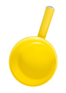 Sarı çanağın saplı üst görünümü kırpma yolu ile beyaz arkaplanda izole edilmiştir.