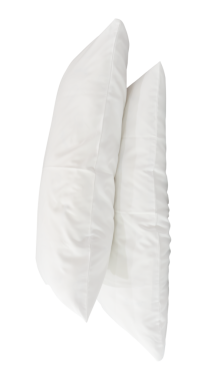 Kullanımdan sonra iki beyaz yastık png dosya biçiminde kırpma yolu ile izole edilir.