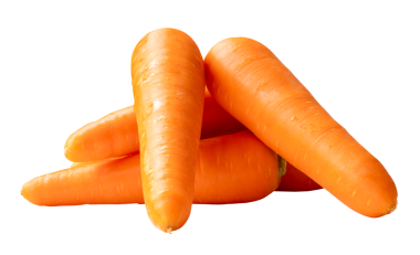 Yığının içindeki beş taze turuncu havuç kökü yan görünümü png dosya biçiminde kırpma yolu ile izole edilmiştir.