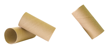 Yan görünüm kağıt çekirdekleri veya tuvalet kağıdı tüpleri png dosya biçiminde kırpma yolu ile izole edilir.