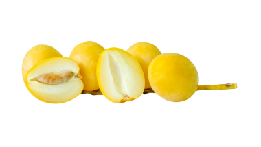 Png dosya biçiminde kırpma yolu ile izole edilmiş taze olgun sarı Barhi hurma palmiye meyveleri yığını halinde küçük demetler halinde. Müslümanlar için Ramazan ayında iftar yemeği kavramı